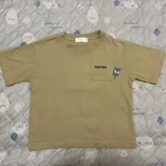 95 BANDAI 仮面ライダー Tシャツ ベージュ ポケット付き 綿10033