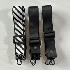 ネックストラップ 黒 ストライプ