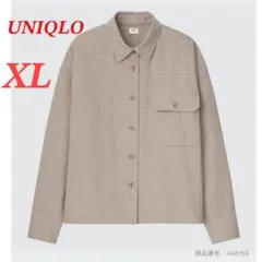 ユニクロ　ヘビーフランネルクロップドシャツジャケット　大きいサイズ　XL