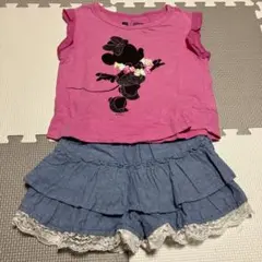 ミニーマウス Tシャツとキュロットパンツセット
