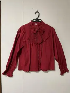 Pink House 赤いフリルブラウス 長袖