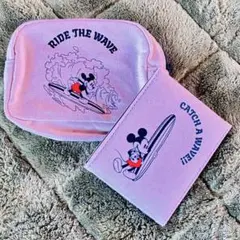 ミッキーマウス サーフィン ポーチ＆ミラーセット