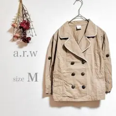 【アロー】スプリングトレンチコート ジャケット ショート丈 カジュアル 春服 M