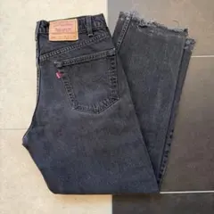 極上RADIALL USED加工ブラックデニムパンツルーズジーンズシンチバック 