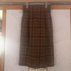 mysty womanブラウン チェック柄 タイトスカート サイズF
