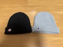 Champion ニット帽 2点セット 黒 グレー