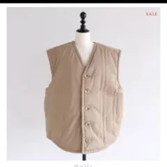 SeaRoomlynnDoubleキルティングベストベージュノースリーブベスト