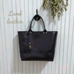 ALLブラック☆ラムレザートートバッグ