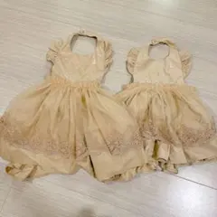 cottli ベージュ刺繍フリルドレス2着セット