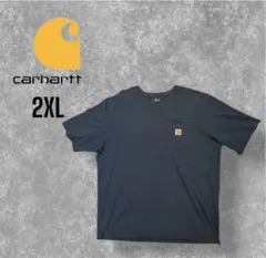 Carharttカーハートポケット半袖TシャツXLくすみブルーメキシコ製