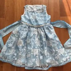 発表会　キラキラ　ブルー　水色　お花　リボン