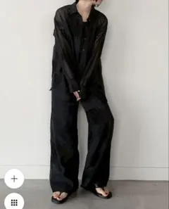 selectmoca by son フラワーエンブロイダリーシアーシャツ