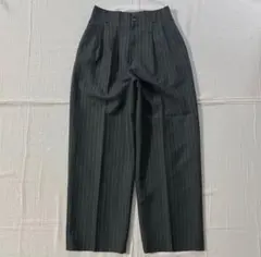 〜90s　vintage　細ストライプ柄　ツータック　スラックス　センタープレス