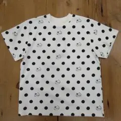猫 水玉 ホワイト Tシャツ 140cmのサムネイル