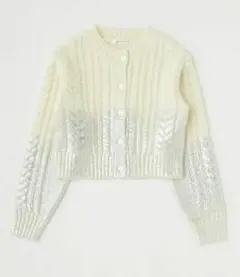 【新品未使用】MOUSSY FOIL PRINT CABLE カーディガン