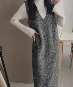 ジャンバースカート ロングワンピース