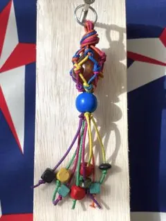 【ハンドメイド】マクラメチャーム☆石包み☆天然石チャーム☆木製カラフルビーズ