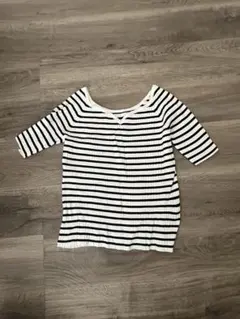 ルクールブラン 白黒ボーダー ニット