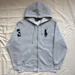 Ralph Lauren zip up hoodie ビッグポニー グレー S - メルカリ