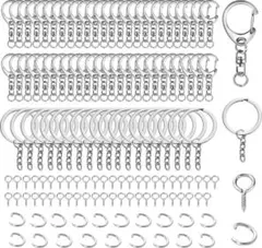 [RISOUHE]キーホルダー金具 キーホルダーパーツ 140部品入り