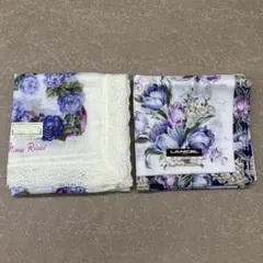 NINA RICCI ハンカチLANCEL 花柄　レース　PARIS ニナリッチ