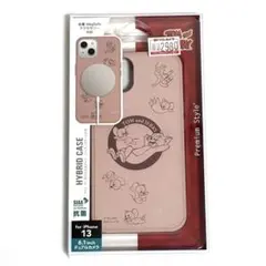 iPhone 13用 トムとジェリー ハイブリッドケース ピンク