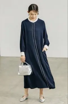 グローバルワーク　さらさらリラックスワンピース　L