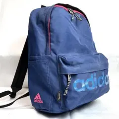 アディダス リュック　バックパック　でかロゴ　ネイビー　ナイロン　A4