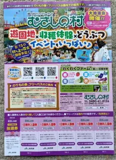 むさしの村　1日無料入園券　５名分　2027.5.31までのサムネイル