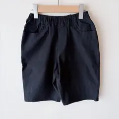 【美品】キッズ140　黒 ハーフパンツ ウエストゴム