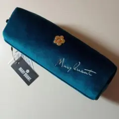 【新品タグ付】マリークワント ベルベット スクエアペンケース ブルー 完売品