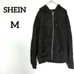 良品✨ SHEIN 【M】 パーカー 黒 ブラック シンプル 無地 ゆったり