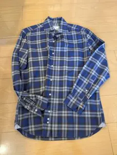 ORIAN Vintage Classic 長袖シャツ ブルー チェック Sのサムネイル
