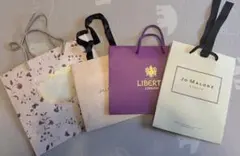 ショップ袋セット 花柄・LIBERTY・Jo Maloneなど4点