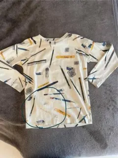 文房具プリント 8-9Y＊WAWA ロンT ロングTシャツ