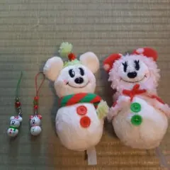 ミッキー雪だるまぬいばセット