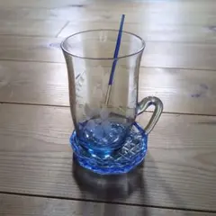 昭和レトロ  切子グラス＆コースター＆マドラー
