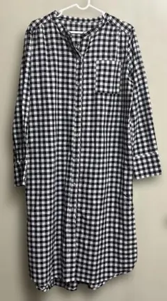 メーカー不明　チェック柄　長袖　シャツワンピース