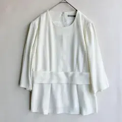 美品 セオリーリュクス とろみブラウス SADIE 白 36 日本製 長袖 
