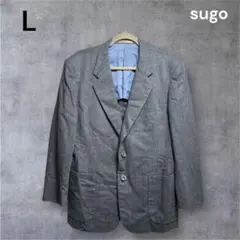 sugo グレー L アウター テーラードジャケット フォーマル チェック 定番