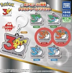 ポケモン 30周年 メタルチャーム マスコット ヒトカゲ リザードン