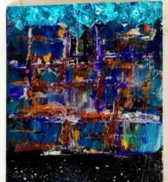 アクリル画 抽象画 テクスチャーアート キャンバスパネル No.431
