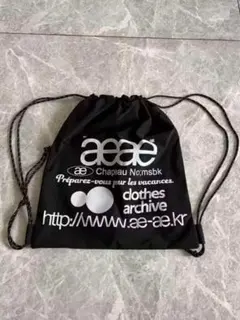 新品 aeae メッシュロゴ ジムサック リュック ブラック