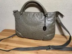 JRA認定　Laquju ラクジュ 　オーストリッチ ２ＷＡＹ　レザーバッグ