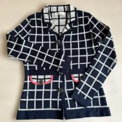 indi&cold ニットジャケット　カーディガン　レトロデザイン　S〜M