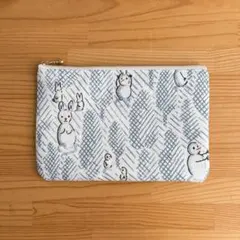ミナペルホネン ルミユッコ　雪うさぎ　ハンドメイドポーチ