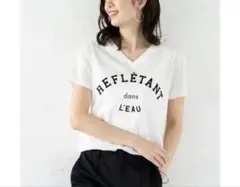 loungedress ホワイト Vネック Tシャツ REFLETANTのサムネイル