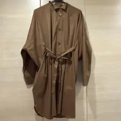 UNIQLO +J ドルマンスリーブシャツワンピース ブラウン L