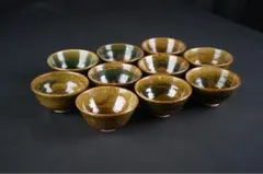 a718 寺田美山 織部窯変 数茶碗 10客 共箱 茶道具 a718 寺田美山 織部窯変 数茶碗 10客 共箱 茶道具 - メルカリ