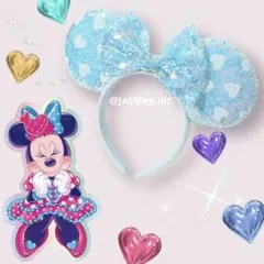 ディズニーモチーフ カチューシャ ミニー パルパルーザ 海外 ブルー リボン